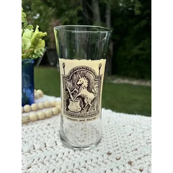 Unbranded Other - Vintage 1960s Rx Pharmacy Apothecary Bar Ware Drinking Glass Unicorn Mortar Rare
